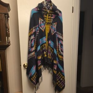 Woven Heart Colorful Geometric Shawl